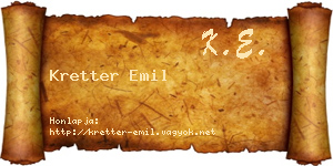 Kretter Emil névjegykártya