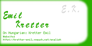 emil kretter business card